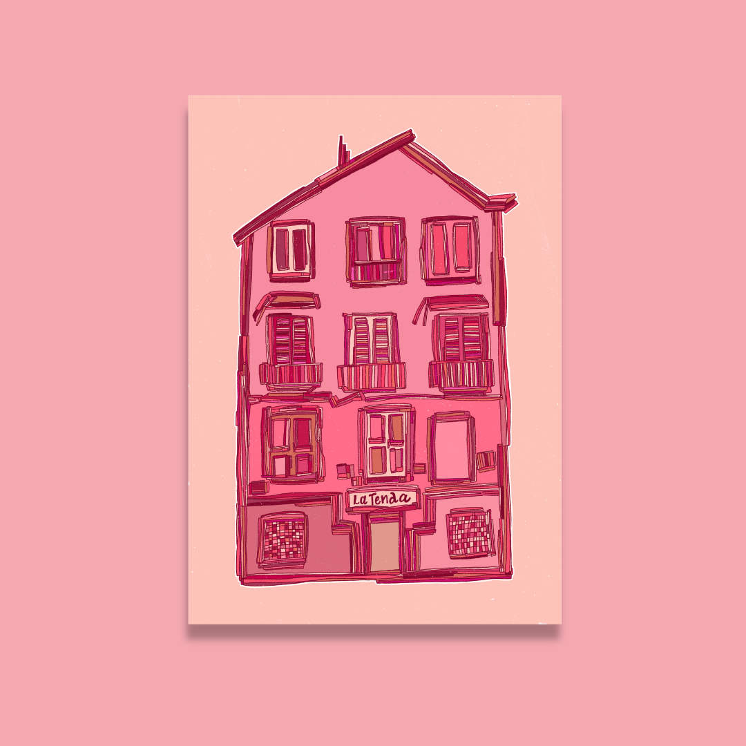 Pink Spanish Building