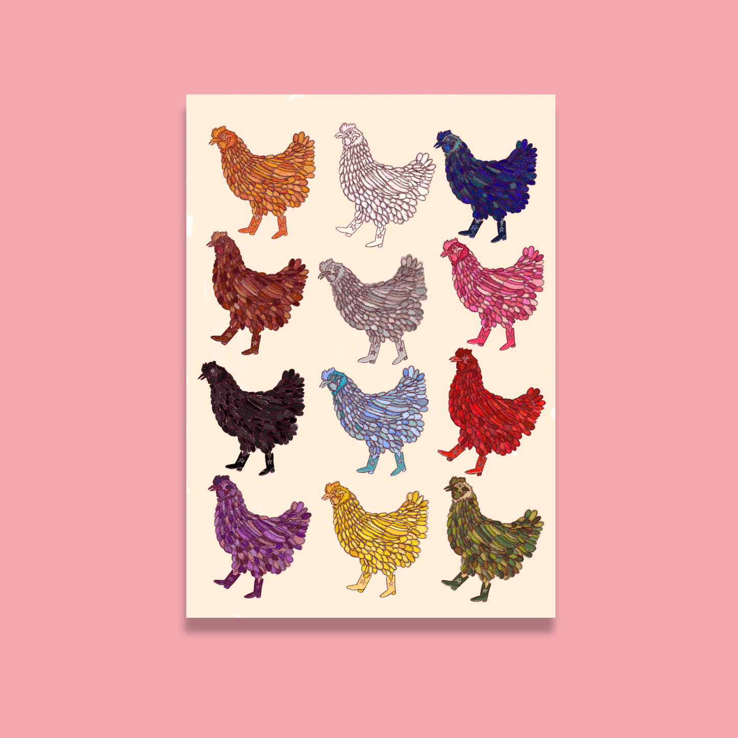 Colourful Haze Hens